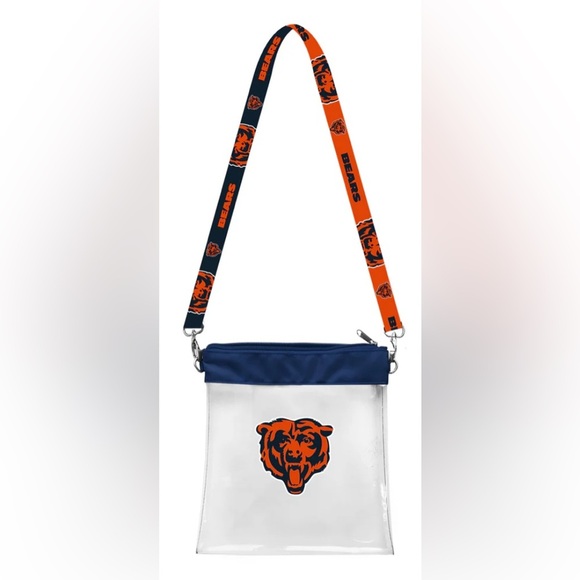 Chicago Bears Clear Stadium Bag NFL Licensed NWT Removable Strap - Picture 1 of 1
